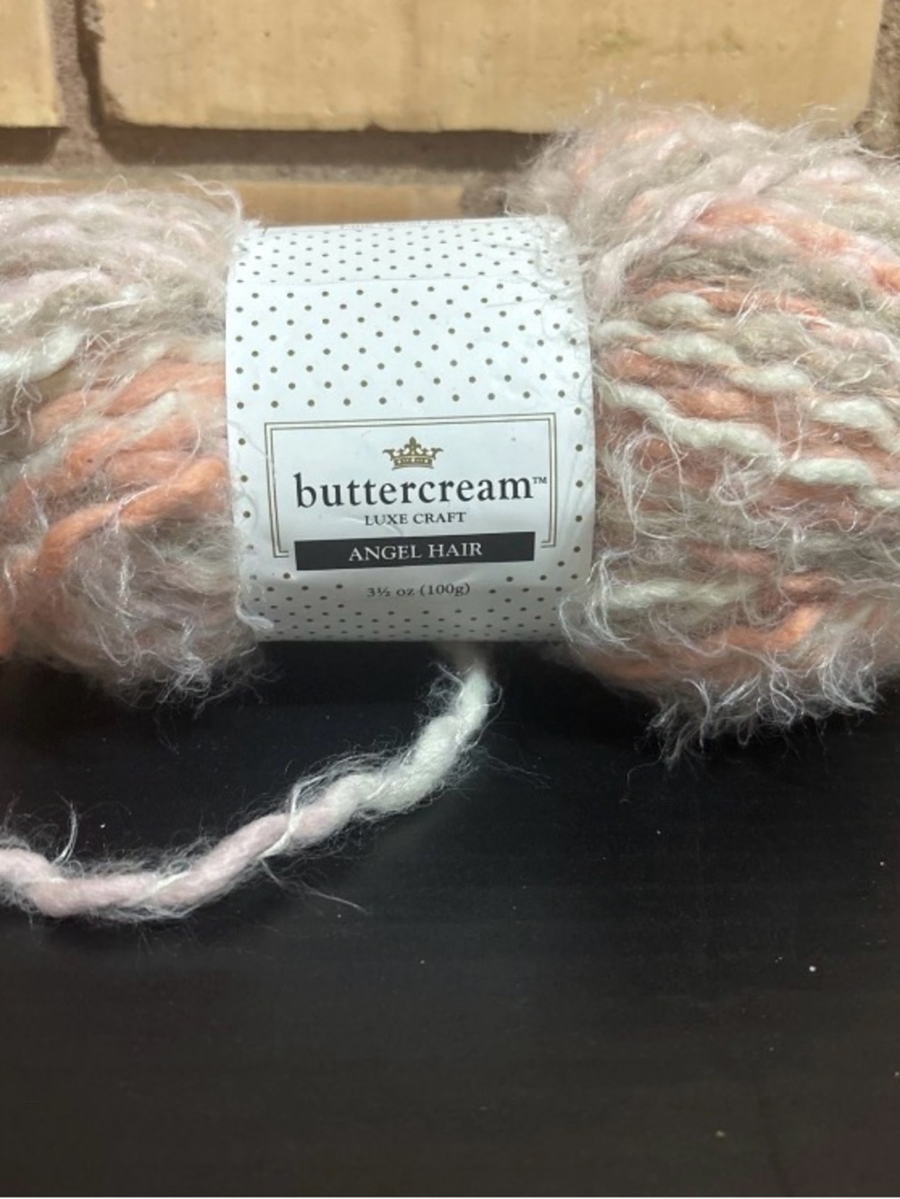 BUTTERCREAM LUXE CRAFT ANGEL HAIR Yarn, Coral Multi, 3.5 oz. 110 yds - NEW
